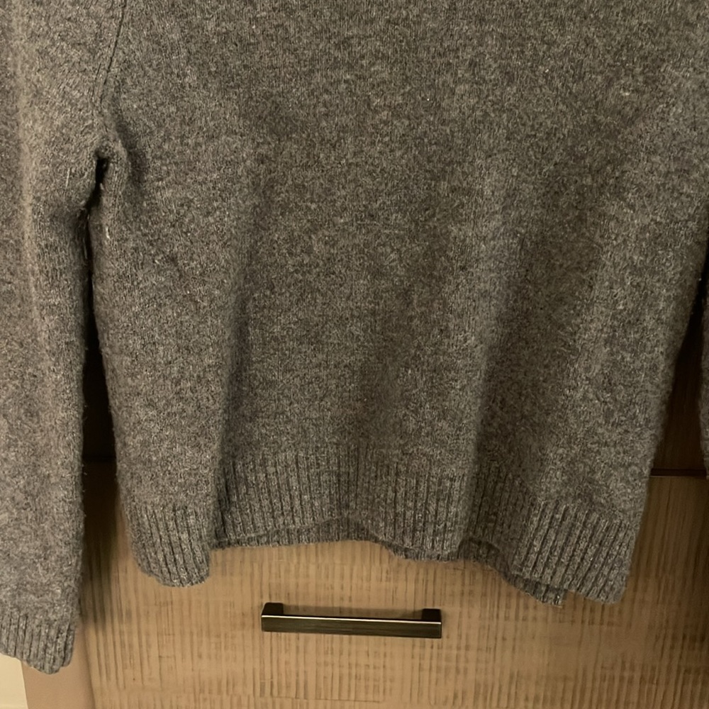 Zara Basic 100% Wool Sweater, Mid-Gray - image 6